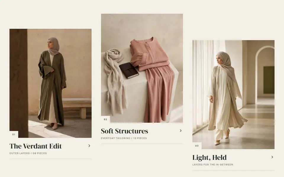 Alba Modest interior page and content preview