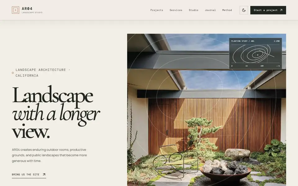 Ar04 Landscape Studio website screenshot