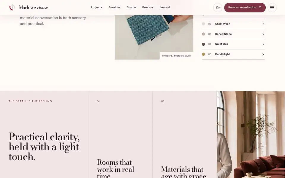 Marlowe House — Luxury Interior Design Studio interior page and content preview