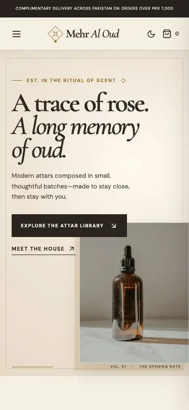 Attar Heritage House mobile website preview
