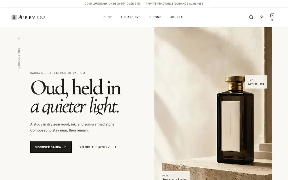 Aurev Oud website screenshot
