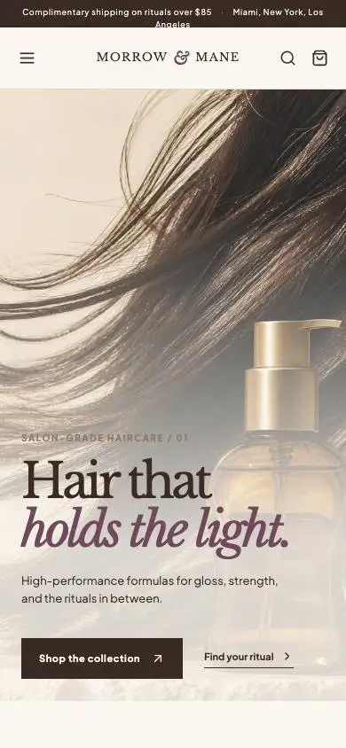 Bt L05 Premium Haircare mobile website preview