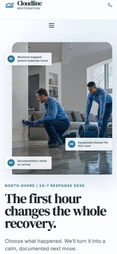 Cloudline Restoration — 24/7 Emergency Response mobile website preview
