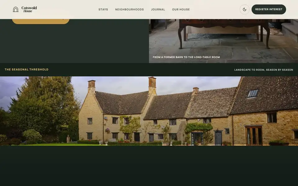 Cotswold House — Luxury Vacation Rental Portfolio interior page and content preview