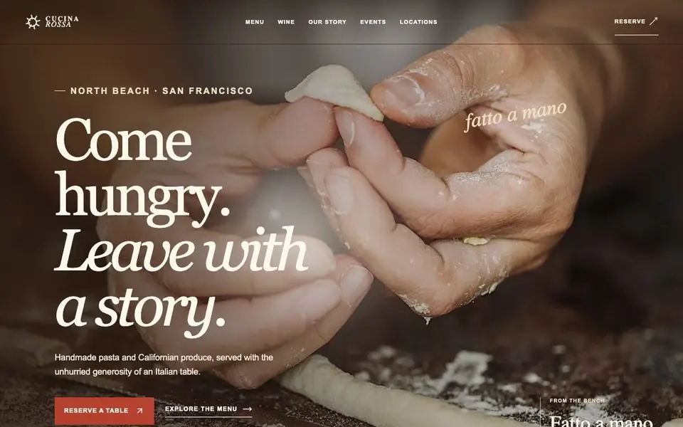 Cucina Rossa website screenshot