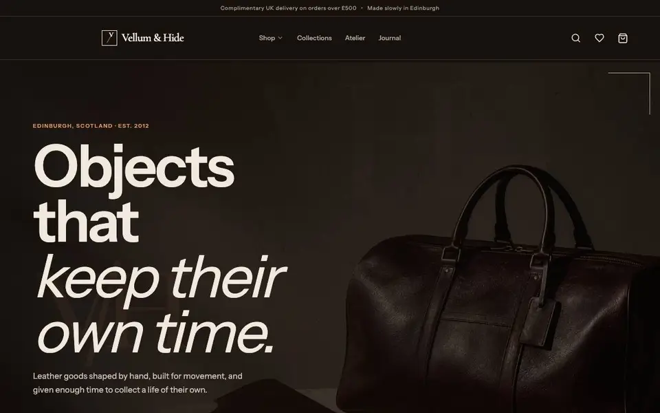 Ec D16 Bespoke Leather website screenshot