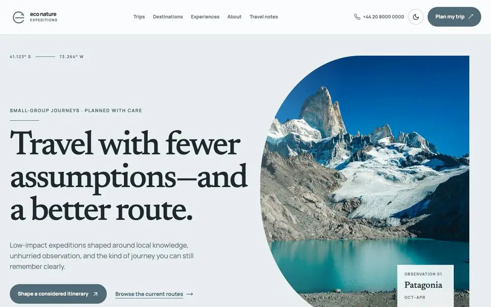 Eco Nature Expeditions website screenshot