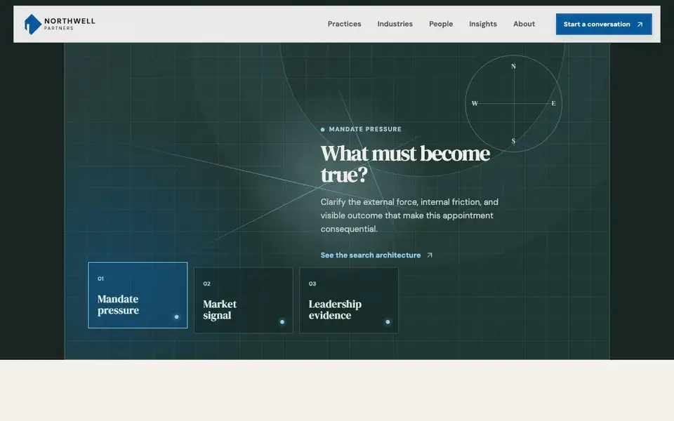 Northwell Partners — Executive Recruitment & Market Intelligence interior page and content preview