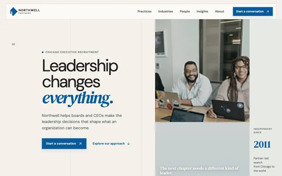 Northwell Partners — Executive Recruitment & Market Intelligence website screenshot