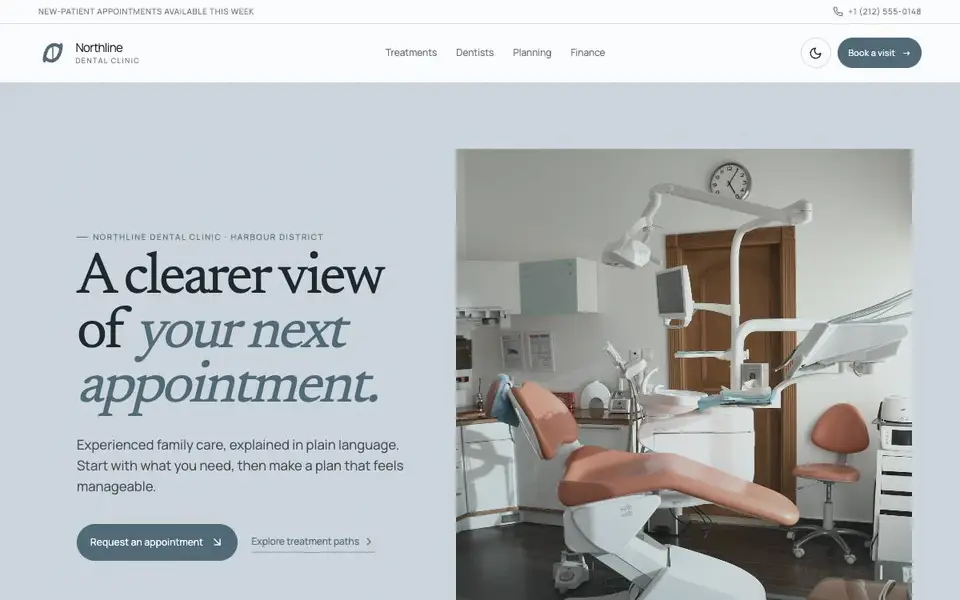 Northline Dental Clinic website screenshot