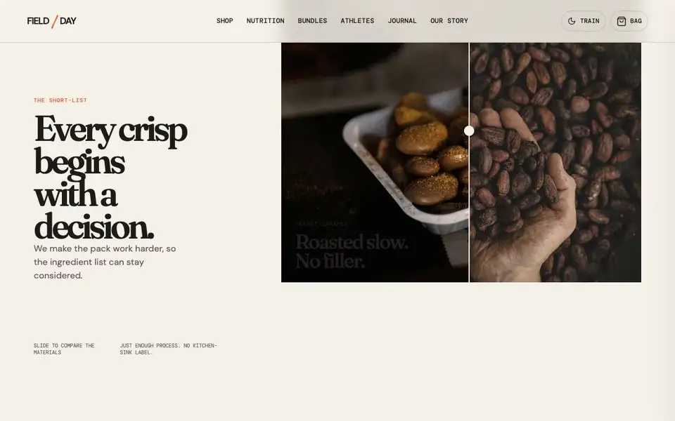 Fd D12 Protein Snack interior page and content preview