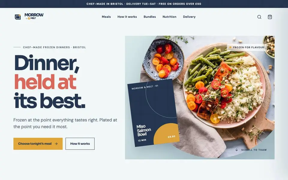 Fdl08 Frozen Gourmet Meals website screenshot