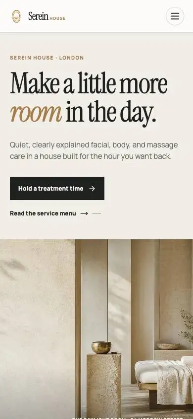 Serein House — Gallery Ivory Day Spa mobile website preview