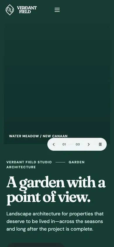 Verdant Field Studio — Garden Architecture mobile website preview