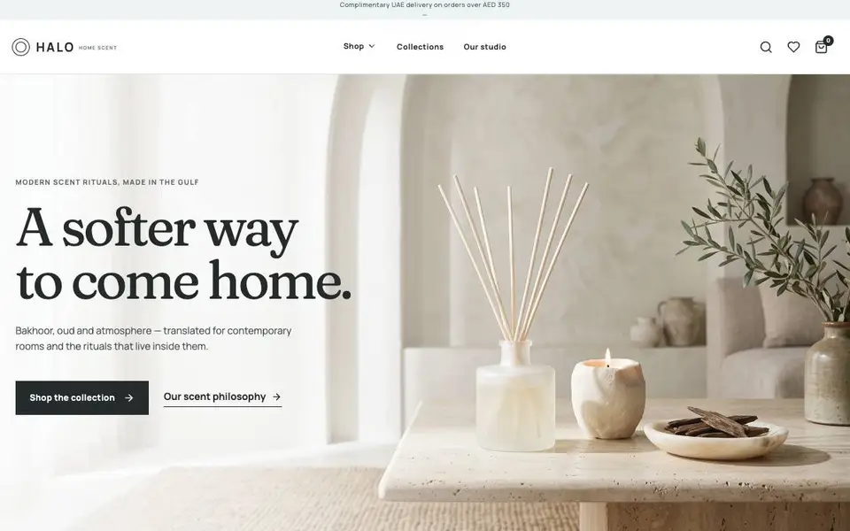 Halo Home Scent website screenshot