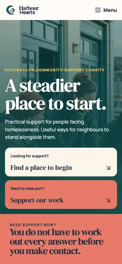 Harbour Hearts mobile website preview