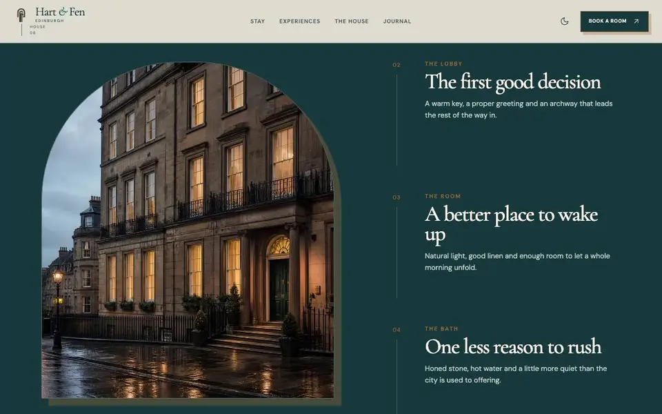 Hf01 Boutique Hotel interior page and content preview