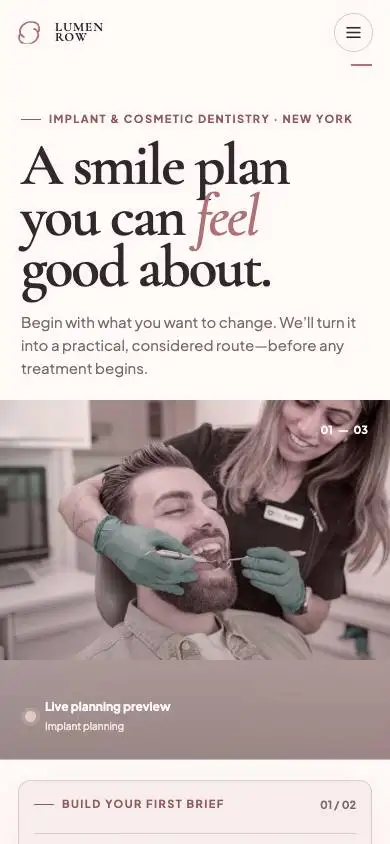 Lumen Row — Implant Transformation Clinic mobile website preview