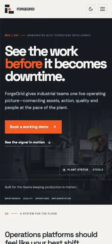 Industrial B2b Platform mobile website preview