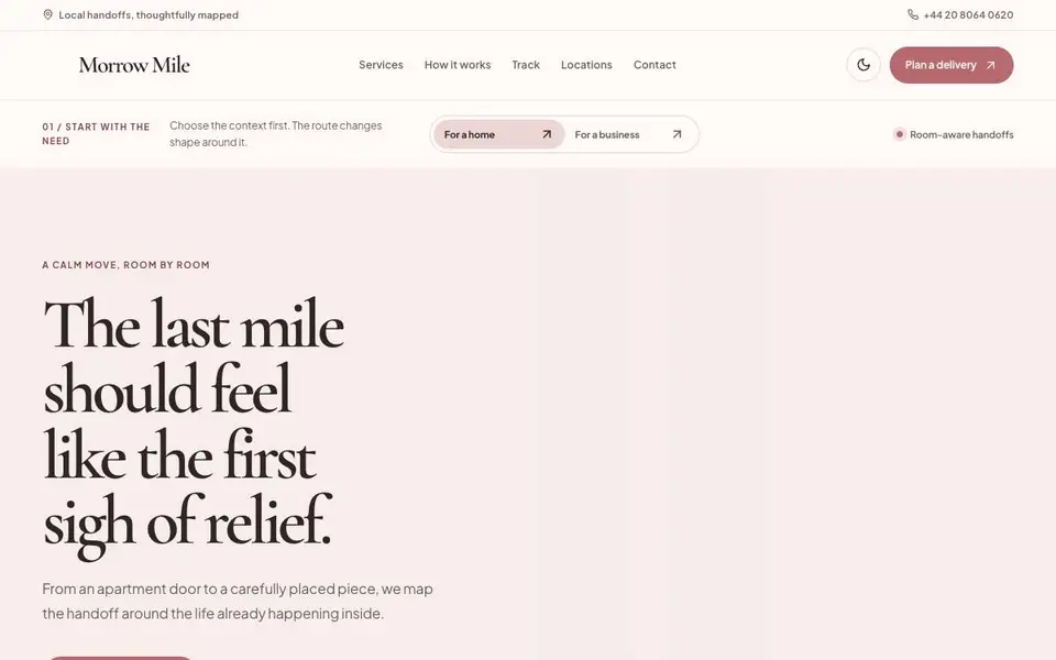 Morrow Mile — Last-Mile Delivery Website website screenshot