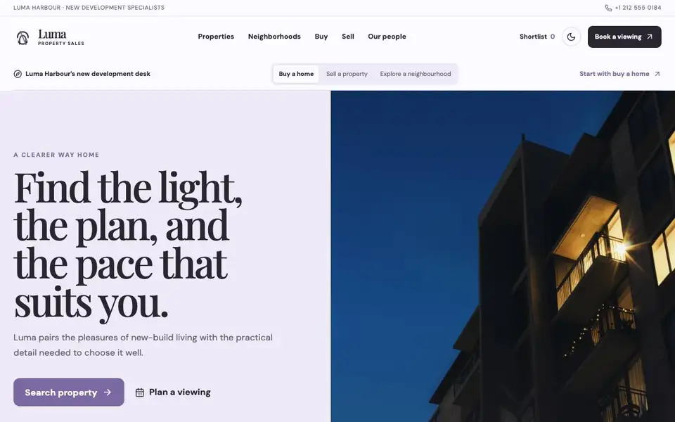 Luma Property Sales website screenshot