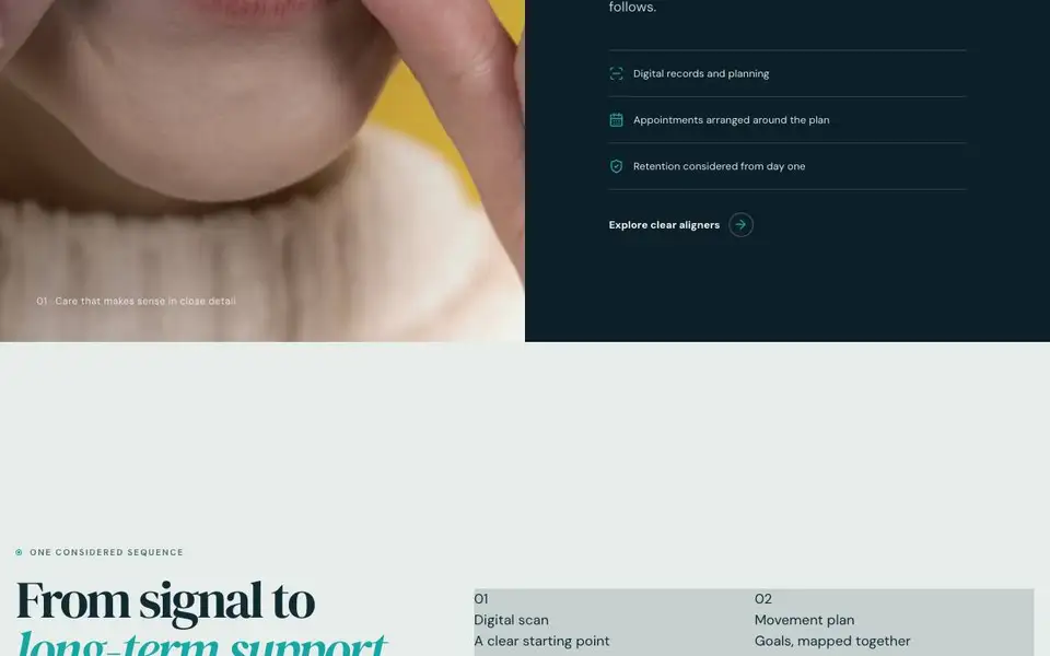 Lumen Orthodontics interior page and content preview