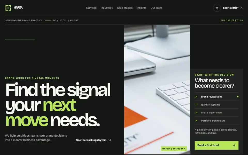 Lumen Practice — Creative Brand Consultancy website screenshot
