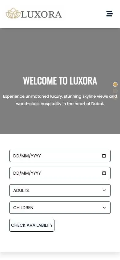 Luxora Hotel & Restaurant mobile website preview