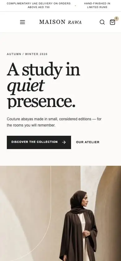 Maison Rawa mobile website preview