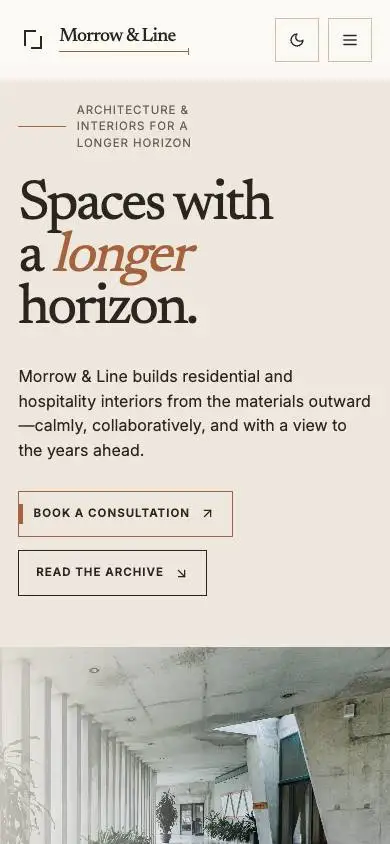 Morrow & Line — Architecture Studio mobile website preview