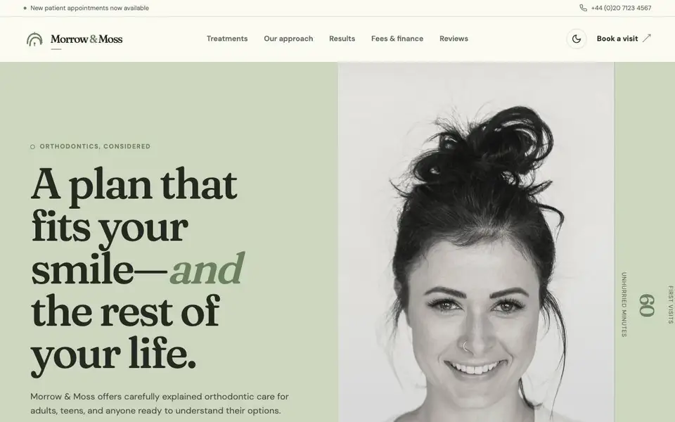 Morrow & Moss Orthodontics website screenshot