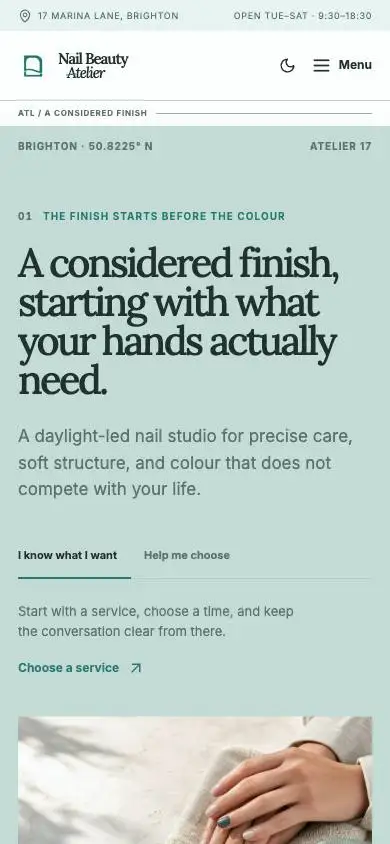 Nail Beauty Atelier mobile website preview