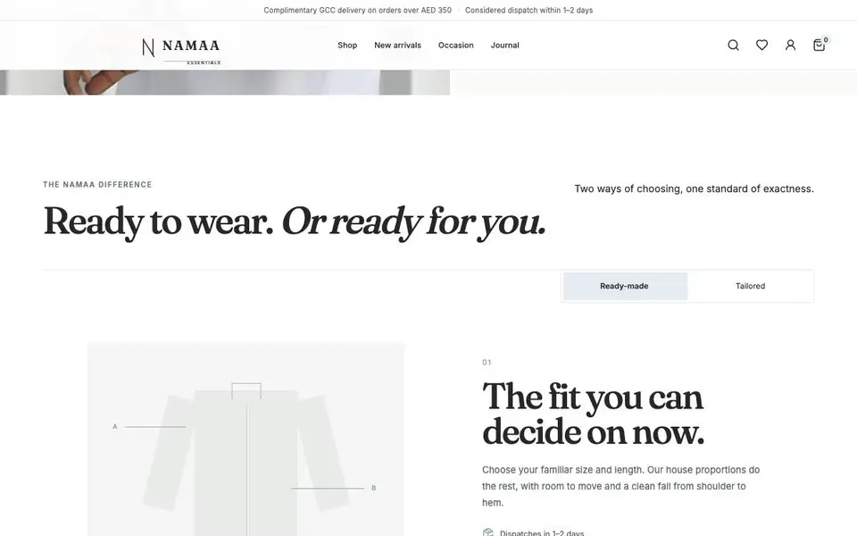 Namaa Essentials interior page and content preview