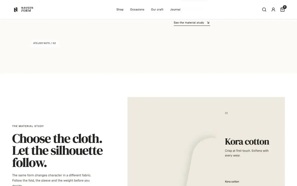 Naveen Form interior page and content preview