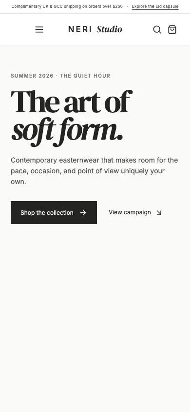 Neri Studio mobile website preview
