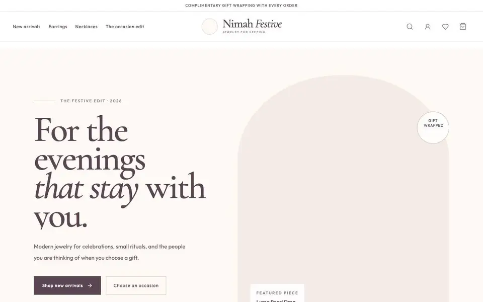 Nimah Festive website screenshot