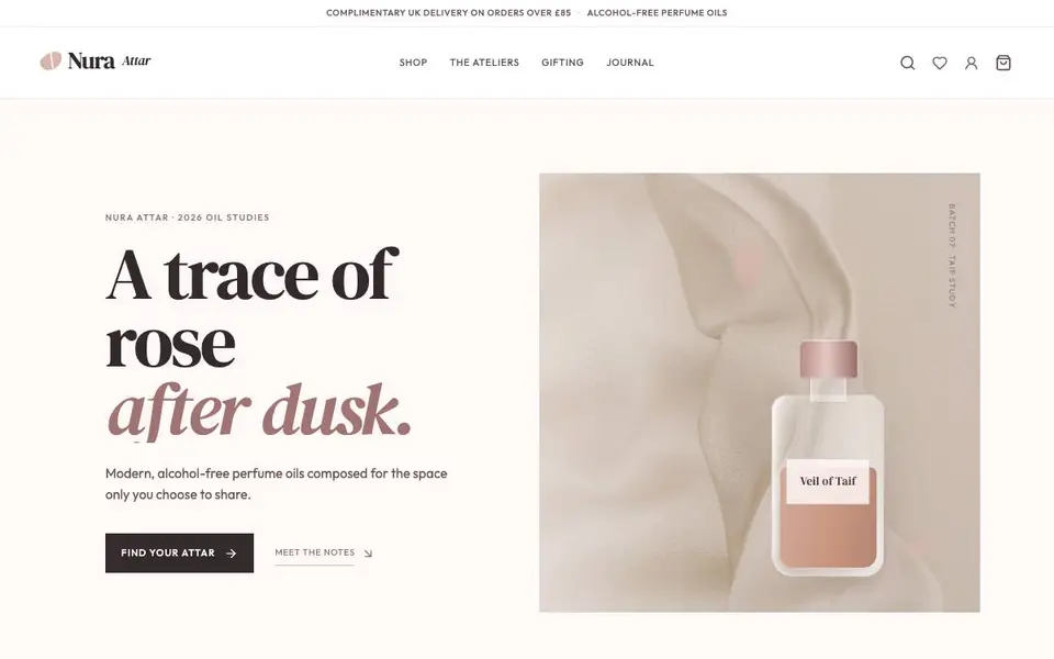 Nura Attar website screenshot