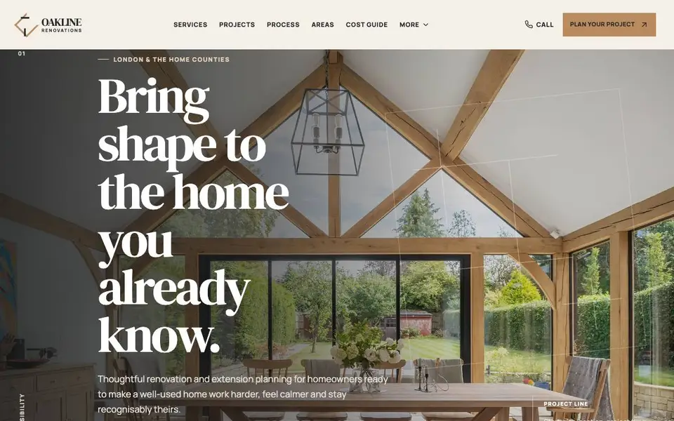 Oakline Renovations website screenshot