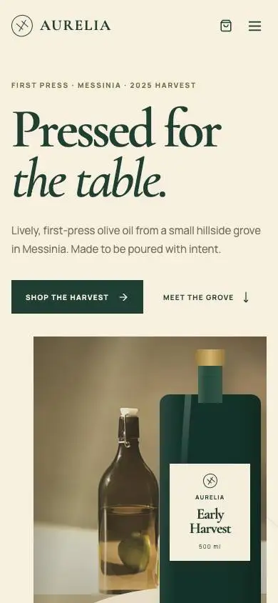 Olive Oil Premium mobile website preview