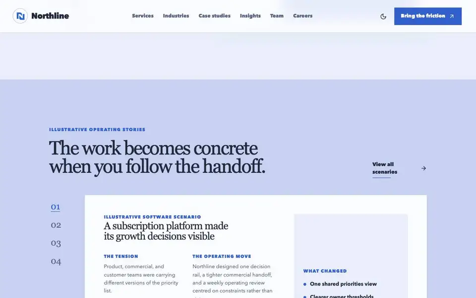 Northline — Operations Growth Consultancy interior page and content preview