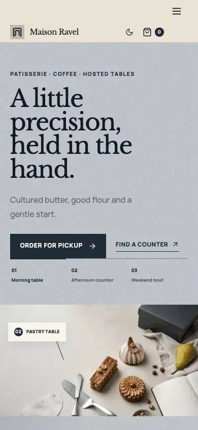 Maison Ravel — Premium Patisserie mobile website preview