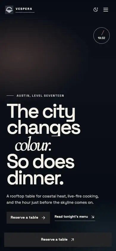 Rs D11 Rooftop Dining mobile website preview