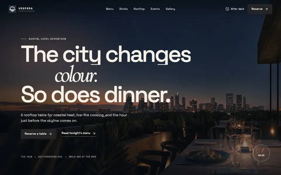 Rs D11 Rooftop Dining website screenshot