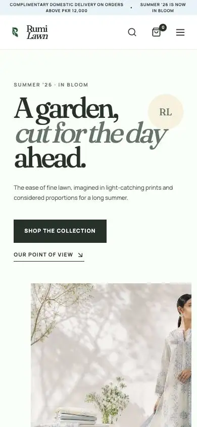 Rumi Lawn mobile website preview