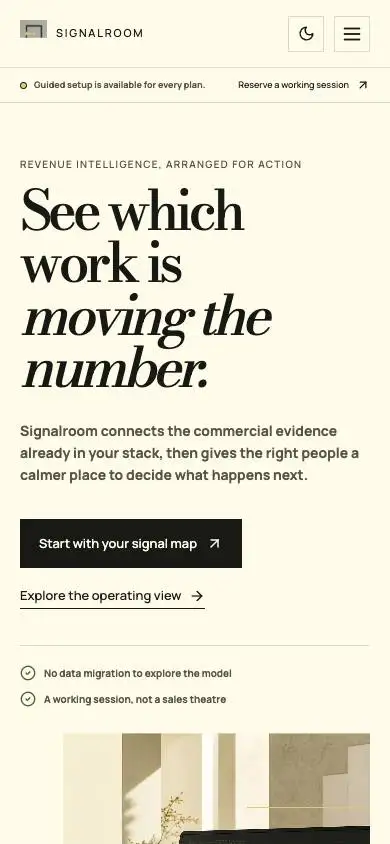 Signalroom Analytics mobile website preview