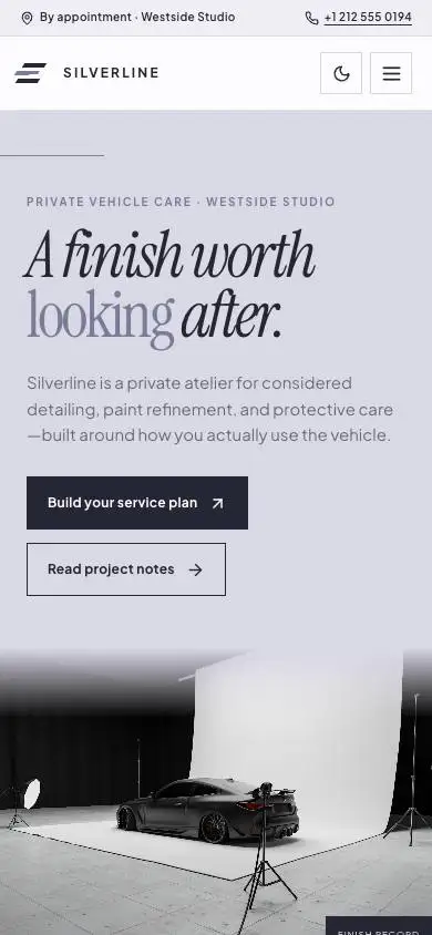 Silverline Auto Detailing mobile website preview