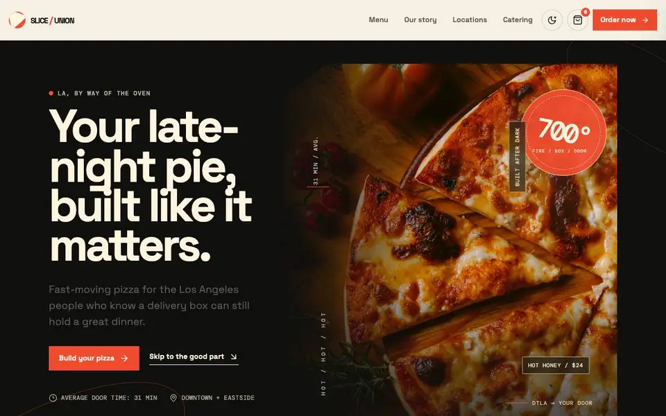 Slice Union — Digital-First Pizza Delivery website screenshot