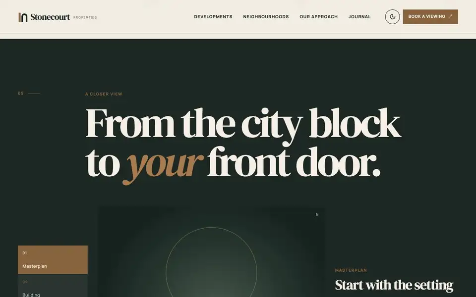 Stonecourt Properties interior page and content preview