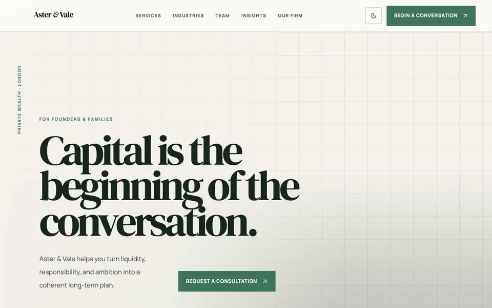 Wealth Management Firm website screenshot
