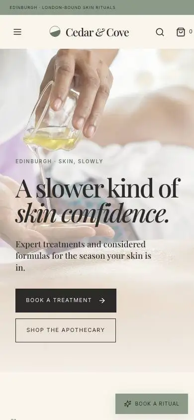 Cedar And Cove mobile website preview